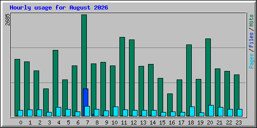 Hourly usage for August 2026